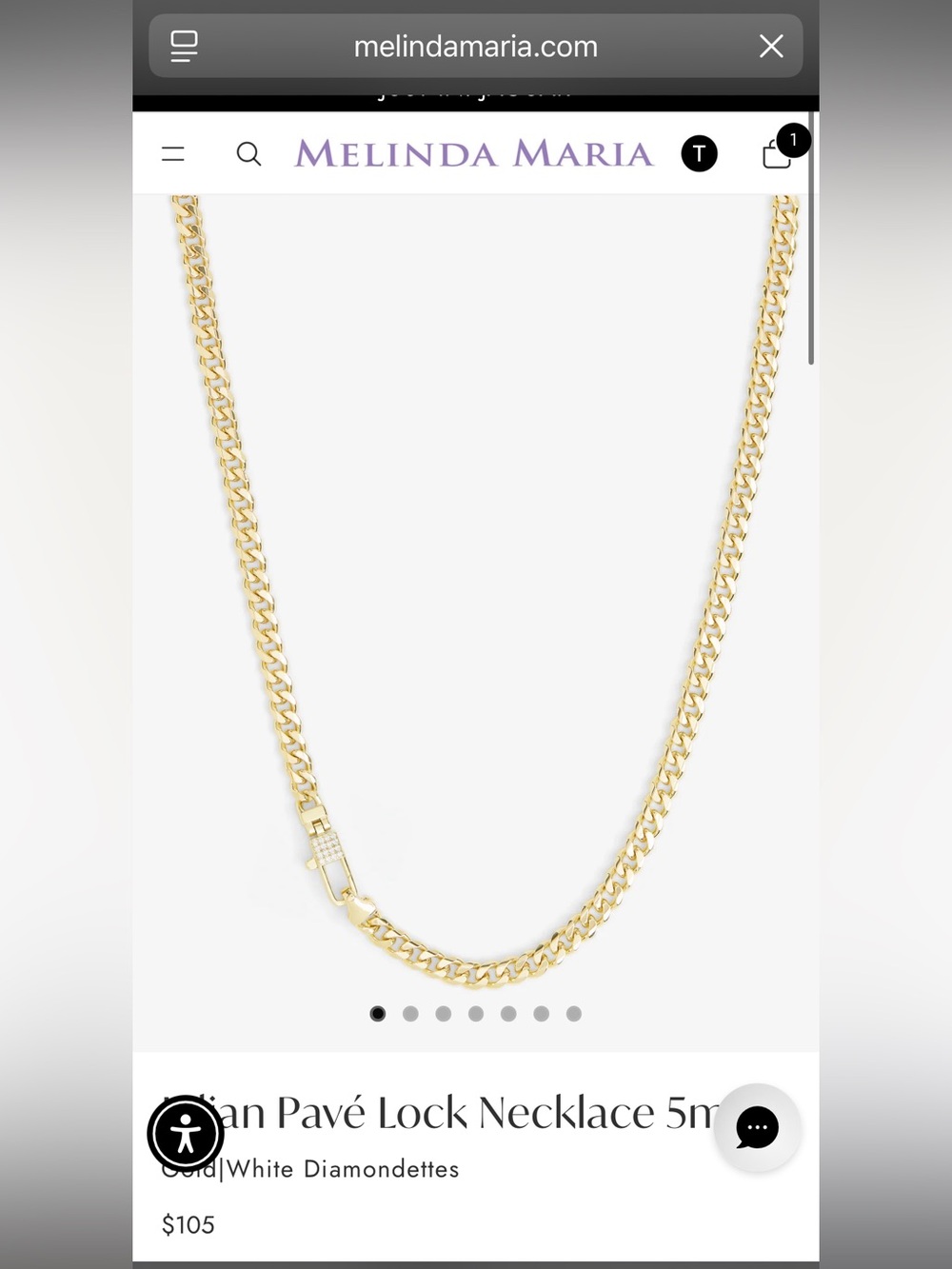 Melinda Maria Gold Cuban Pavé Lock Necklace